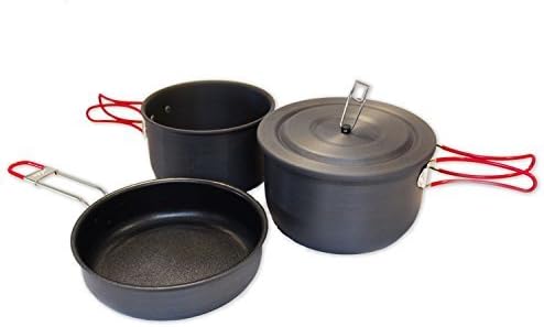 Alpine Mountain Gear Hard Anodized Camping Cook Set, Black by Alpine Mountain Gear