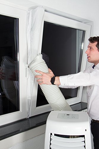 Fensterabdichtung /-Lock /-Luftvorhang /-Schleuse für mobile Klimageräte, Entfeuchter oder Ablufttrockner an alle Fensteröffnungen an Dach und Wand – hot air stop - 3