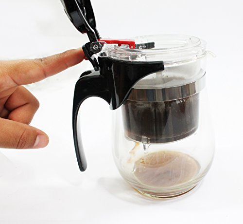 Genialer Teebereiter / Kaffeebereiter 500 ml für die schnelle unkomplizierte Tee- & Kaffeezubereitung, Thermoglas (Borosilikatglas) - 3