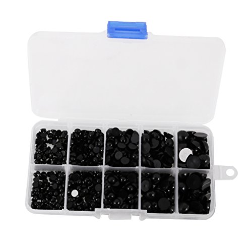 MagiDeal 760 Stück Rund Flache Schwarze Augen Sicherheit Kunststoff Augen Für Puppen Machen 4-10mm - 7