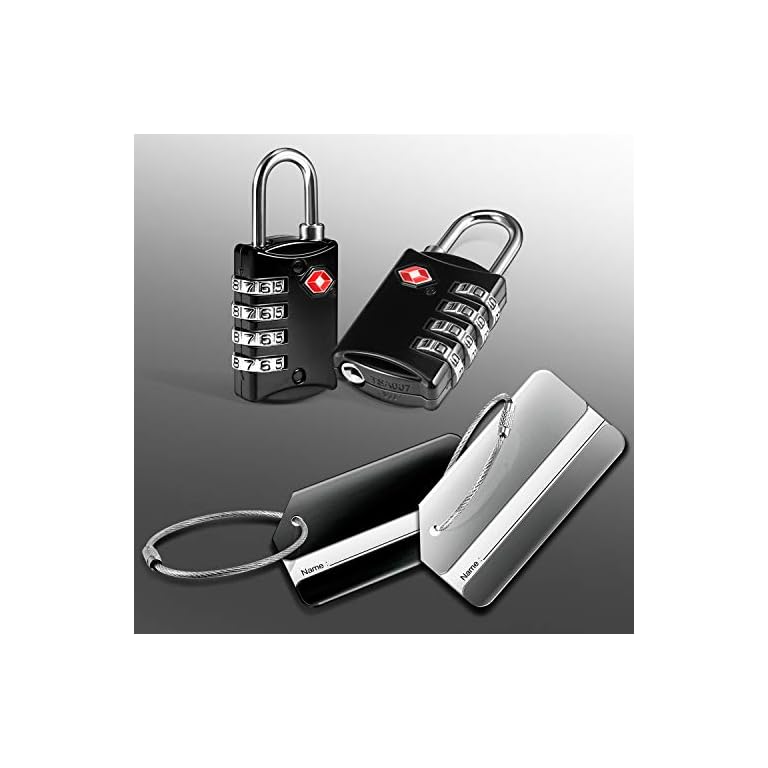2 x TSA Candados de Seguridad y 2 x Etiquetas para Equipaje, Yosemy