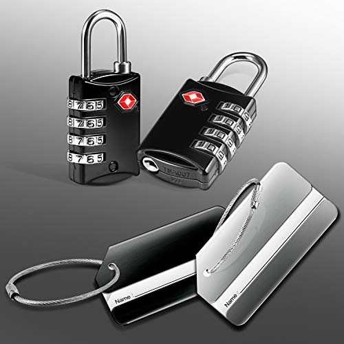 2 x TSA Candados de Seguridad y 2 x Etiquetas para Equipaje, Yosemy