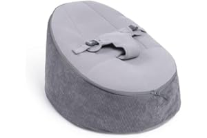 doomoo Transat Bébé Evolutif Fauteuil Enfant Seat'n Grow- Dès la Naissance et jusqu'à 25kg - Ultra Confort - Remplissage Microbilles et Tissus en Coton Doux Oeko-Tex et GOTS, Gris