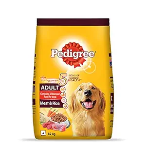 Pedigree Adult Dry Dog Food- Meat & Rice, 1.2kg Pack