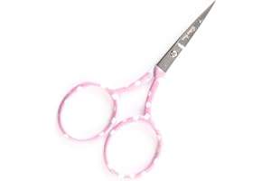 The Quilted Bear Tijeras de bordado de lunares, pequeñas cuchillas afiladas de 3.5 pulgadas para usar como bordado, punto de cruz, escuela, apliques o tijeras de uñas con tu elección de dos colores