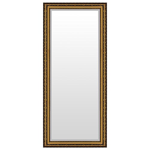 WOHAGA® Spiegel mit Facettenschliff 140x60cm Wandspiegel Flurspiegel Garderobenspiegel Wohnzimmerspiegel Gold - 2