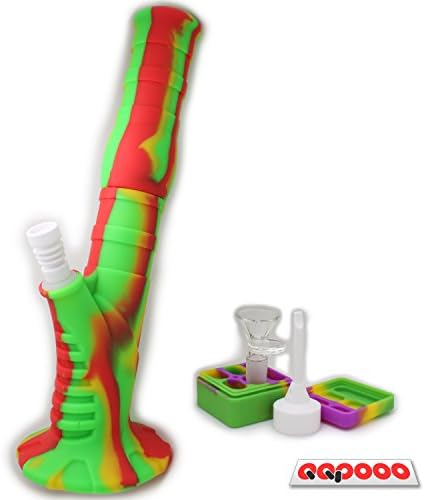 34cm (13.5") CERAMIC AAPOOO Silicone waterpipe – Green / Red