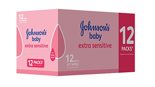 Johnson's Extra Sensitive Baby wipes- 12 packs (12 x 56, Total 672 Wipes)