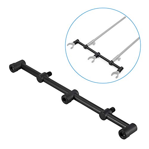 Lixada Carp Fishing Buzz Bars Fishing Rod Holder Black Buzzer Bar Fishing Pole Rest Holder Fishing Alarm Rest Pack