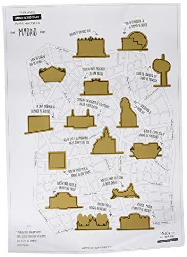 Enjoy Maps Lamina Rascable de Madrid, Papel Estucado, Multicolor, 40x8x8 cm