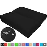 Loungekissen Wave schmutz- und wasserabweisende Outdoor Kissen Sitzauflage Polster für Sitzbänke und andere Gartenmöbel Sitzkissen Polsterauflage mit Lotus Effekt, Farbe:Schwarz, Größe:50 x 50 cm