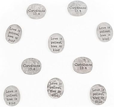 Vilmain Pewter Corinthians 13:4 Pocket Tokens, Bag of 10