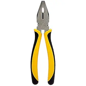 STANLEY 70-482 8'' Sturdy Steel Combination Plier Double Color Sleeve (Yellow and Black)