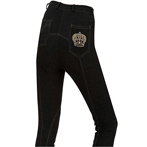 Childrens-Kids-Girls-Equestrian-Horse-Riding-Competition-Jumping-Crown-Stretch-Denim-Look-Jodhpurs