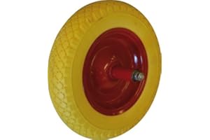 Ruota Piena Gialla per Carriola Ã˜ ruota 350 mm Asse 200 mm Maurer