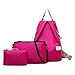 Produktbild Meaeo Neuen Handtasche Modische Handtasche Damen Rucksack Wasserdicht Nylon Drei Stück, Rose Rot