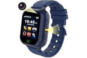 KESASOHE Montre Connectée Enfant avec Carte SIM, Montre Téléphone Enfant avec Appel SOS SMS 25 Jeux Message Appareil Photo Musique Alarme Podomètre Calculatrice Lampe, Montre Cadeau Parfait pour Garçons Filles