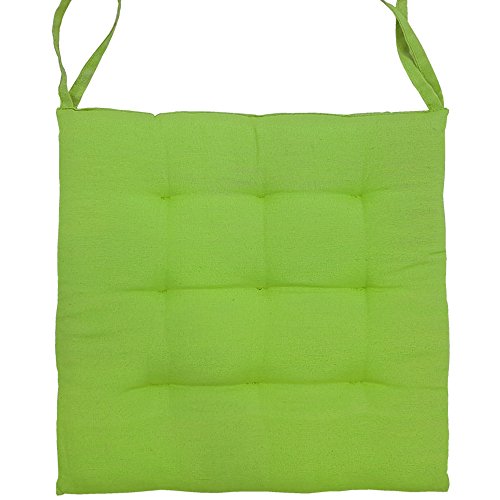 4x proheim Stuhlkissen Uni 40 x 40 cm 9er Steppung in Grün gepolstertes Sitzkissen bequeme & komfortable Sitzauflage in Sparsets – Farbwahl - 3