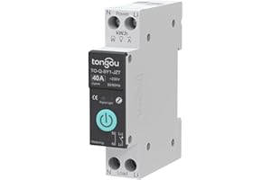 TONGOU Interrupteur Connecté, 40A DIY Commutateur ZigBee Intelligent Compatible avec Alexa, Google Assistant, TUYA/Smart Life APP Contrôle à Distance, avec Mesure, Commande Vocale et Fonction de Temps