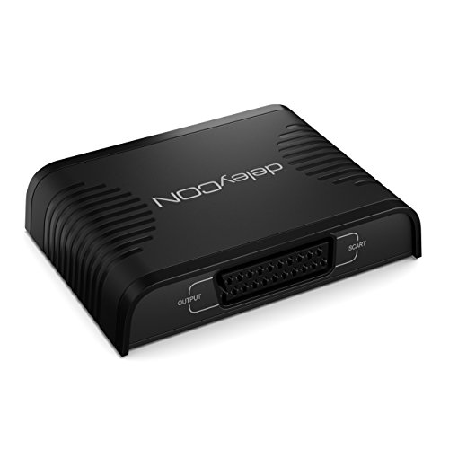 deleyCON HDMI zu SCART Konverter 1080p FULL HD HDMI SCART Wandler HDMI Eingang zu SCART Ausgang Composite Video PAL / NTSC 16:9 / 4:3 - 2