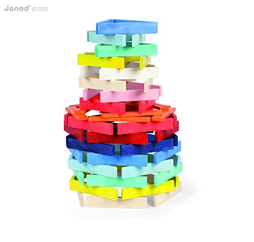 Imagen 2 de Janod 4508068 - Juego de láminas de madera (100 fichas), varios colores