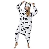 Katara 1744 - Kuh Kostüm-Anzug Onesie/Jumpsuit Einteiler Body für Erwachsene Damen Herren als Pyjama oder Schlafanzug Unisex - viele verschiedene Tiere