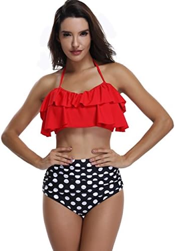 Swimsuit for Women Swimwear Ladies Bikini Bikinis Sets for Women Swimsuit plus Size Women’s Bikini Sets Swimwear Women Sexy Women’s Two –Piece Swimsuits High Waist Halter Vintage Beachwear Ladies