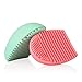 2 Pcs Demarkt Brushegg Makeup Brush Cleaning Glove Silicone Glove for Cosmetic Brush Cleaning Foundation Makeup Tools(Blue+Pink)
