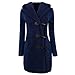 Produktbild Kapuze Wolljacke Damen, DoraMe Frauen Mode Winterjacke Große Größe Dicke Kapuzenpullover Knöpfe Warme Mantel Lässig Parka Hoodie Outwear (Blau, 2XL)