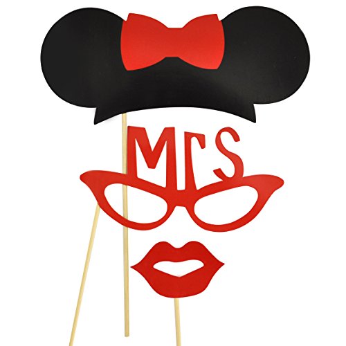 KIMILAR 44 Tlg. Party Foto Verkleidung Schnurrbart Lippen Brille Krawatte Hoten Photo Booth Props Set Hochzeit Partymitbringsel - 6