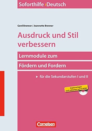 Download Soforthilfe - Deutsch: Ausdruck und Stil verbessern: Buch mit Kopiervorlagen auf CD-ROM Download Soforthilfe - Deutsch: Ausdruck und Stil verbessern: Buch mit Kopiervorlagen auf CD-ROM