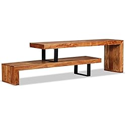 Festnight Meuble TV en Bois d'acacia Massif