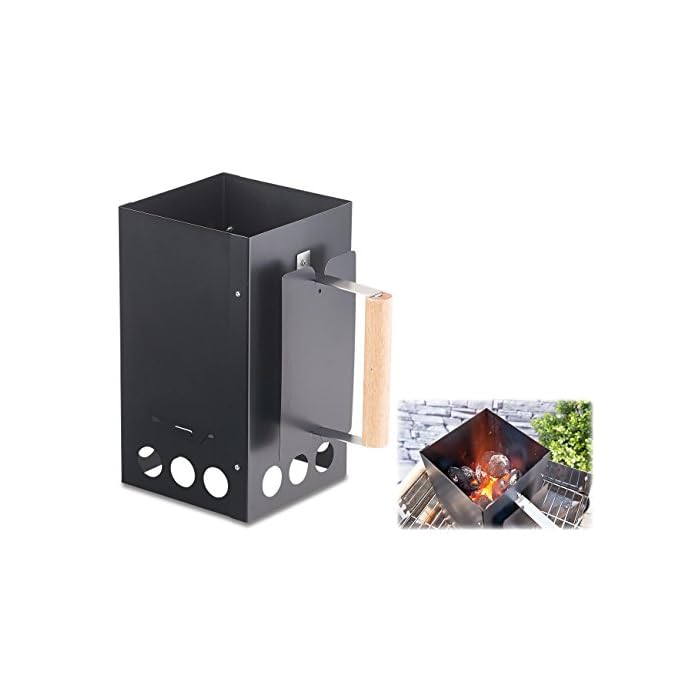 Infactory Kohleanznder Grill Anzndkamin Fr Kohle Und Briketts Schwarz Grillkohleanznder