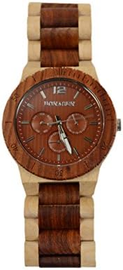 BS ® Handcrafted Mens Wooden Watch Natural Sandalwood Day Date Calendar