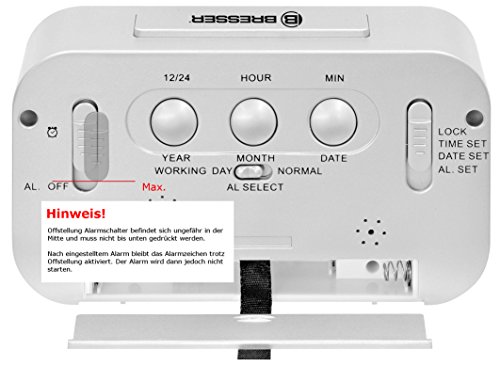 Bresser LCD Wecker MyTime Duo, Schwarz - 5