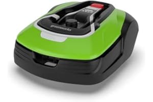 Greenworks Optimow 10 Tondeuse Robot à Gazon Jusqu'à 1000 m2 avec Pente 35 %, Ultra Silencieuse, Contrôlé 4G, Facile à Installer, Fonctions Sécurité Avancées, Protection Antivol, Garantie 3 Ans