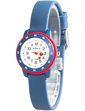 Kleine Mädchen XONIX Armbanduhr Erdbeeren analog WR100m, K99F03L/5