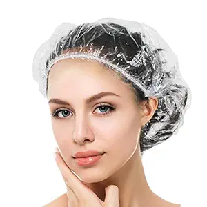 IE Shower cap, pack of 25, Transparent Flexible Large Size SHOWER Cap, Bathing cap, Waterproof cap, Plastic cap