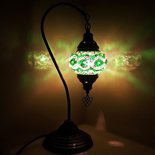 Turkish Lamp / Moroccan Lamp Tiffany Style Glass Desk Table Lamp -GR5