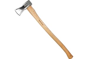 GERMANIA QUALITÄTSWERKZEUGE Spaltaxt 2000g mit Griff aus Holz - große Axt zum Holz spalten