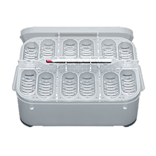 MagiDeal Cm 12 Löcher Reptil Inkubation Brutkasten Feld Schraffur Behälter Mit Thermometer