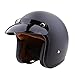 MagiDeal Matte Black Retro Universal Motorcycle 3/4 Open Face Helmet W/ Sun Visor S M L XL - L RS.4140.00