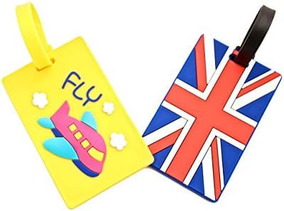 Silicon Luggage Tag -SassyTraveler- Set of 2 Random Cute Designs Bag Tags ID Holder