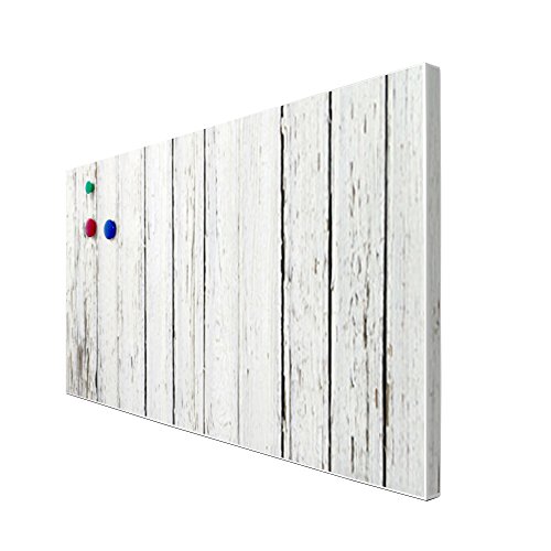 banjado – Pinnwand Magnettafel weiß 78cm x 37cm quer mit Motiv Weißer Bretterzaun - 3
