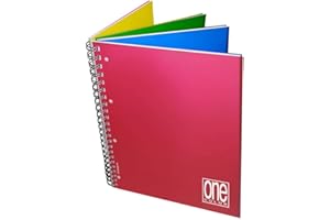 Blasetti - Blocco per appunti One Color 4x4. 4 sezioni per 4 argomenti cambiando i colori delle copertine. 120 fogli, rifinito con spirale - Metà quadretti 5M + metà rigatura 1R