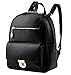 Produktbild Honeymall Damen Klassisch Kontrastfarbe Rucksäcke PU Leder Taschen Mädchen arbeiten echtes Schulter Beutel Rucksack College Daypack(Schwarz)