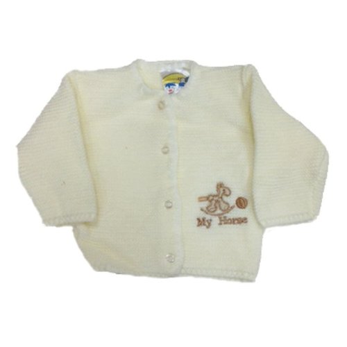 Cute My Horse Cardigan by Nursery Time - Cream - 3-6 Months