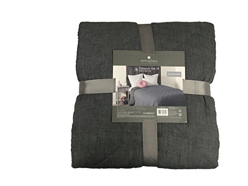 Große gesteppte Tagesdecke – Weich und warm – 230 x 260 cm – Farbe GRAU meliert - 2