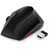 HAVIT 2.4G Ergonomic Wireless Vertical Mouse, 800/ 1200/ 1600DPI, 6 Buttons (MS55GT, Black)