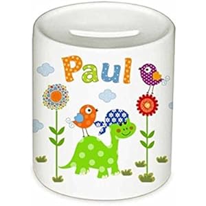 Spardose, Dino, mit Namen, für Kinder, Geschenk, Kinderspardose, Geschenk Taufe, Sparschwein, Geldgeschenke,